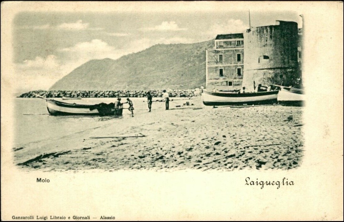 Лайгуэлья, мол и Сарацинская башня — открытка 1900 года